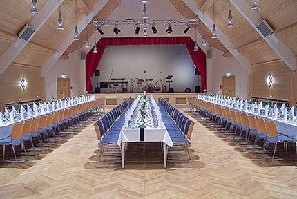 Der große Saal im Obergeschoss